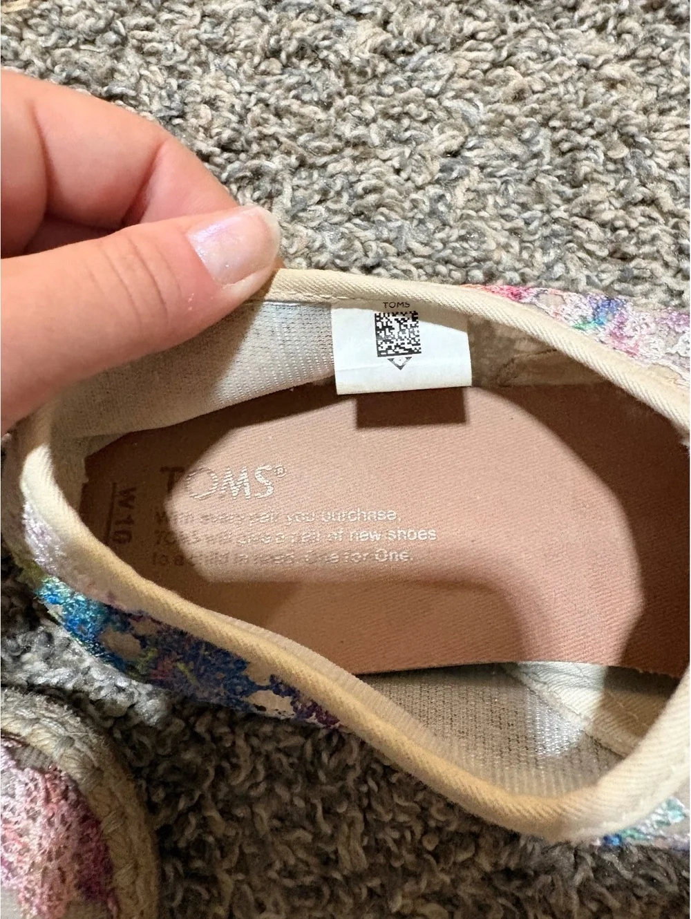 TOMS Palmera Multi Crochet Slip On Espadrilles Multi-Color Floral Lace Womens 10